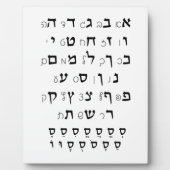 Plaque Photo Alphabet hébreu avec l'éducation juive Nikkud (Devant)