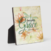 Plaque Photo Amazing Grace Flowers and dragonfly (Recto)