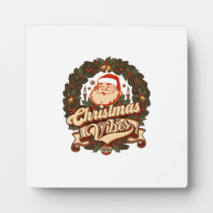 Plaque Photo Ambiance de Noël Couronne de Claus de Père Noël Cl