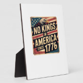 Plaque Photo America Flag Decor No Kings In America Since 1776 (Côté)