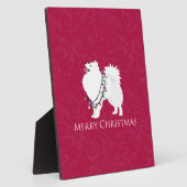 Plaque Photo American Eskimo Chien Joyeux Noël Design (Côté)