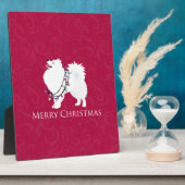 Plaque Photo American Eskimo Chien Joyeux Noël Design (Côté)