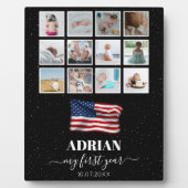 Plaque Photo American Flag Baby First Year Photo Collage (Devant)