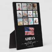 Plaque Photo American Flag Baby First Year Photo Collage (Côté)