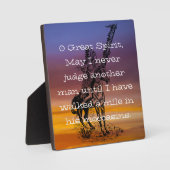 Plaque Photo Amérindien "Marchez un mile dans ses moccasins" (Recto)