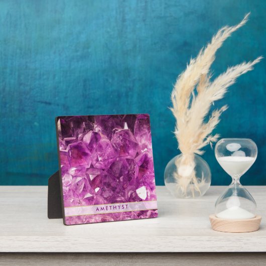 Plaque Photo Améthyst Gemstone Image Shiny and Sparkly (Insitu)