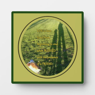 Plaque Photo Amitié bienheureuse chien