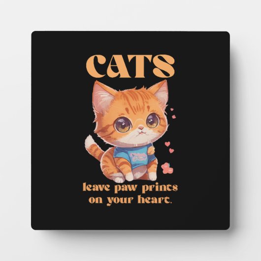 Plaque Photo amour de chat mignon (Devant)