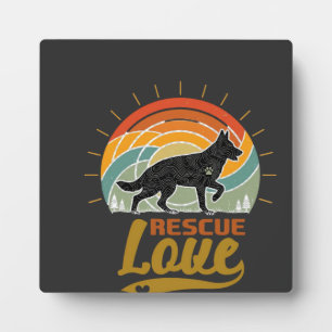 Plaque Photo Amour de sauvetage Chien Arbres Rétro Coucher de s