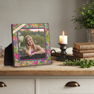 Plaque Photo Amour floral amusant Coeurs Message photo