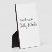 Plaque Photo Amour & merci nom du couple mariage simple minimal (Côté)