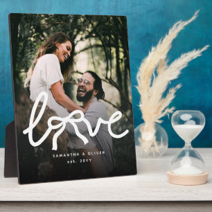 Plaque Photo Amour Moderne Couple Typographie Photo Personnalis