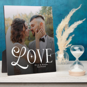 Plaque Photo Amour Moderne Monogramme de Mariage Personnalisé p