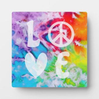 Plaque Photo Amour Paix Abstrait Arc-en-ciel Aquarelle teinture