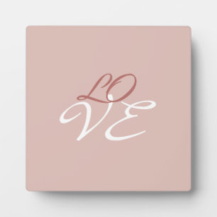 Plaque Photo Amour Rose Couleur Or Calligraphie Script
