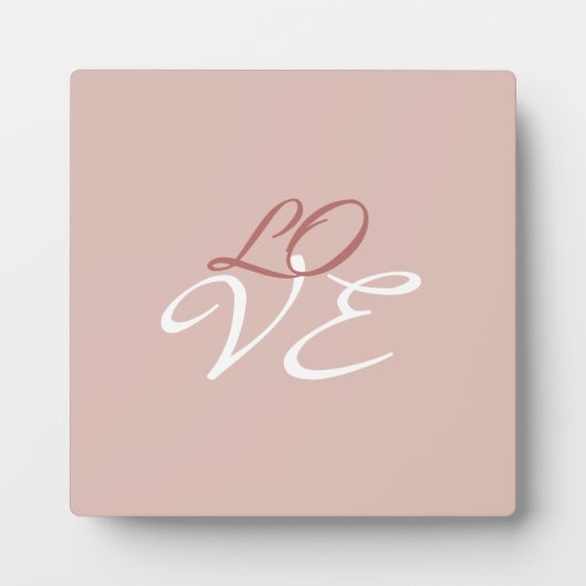 Plaque Photo Amour Rose Couleur Or Calligraphie Script (Devant)