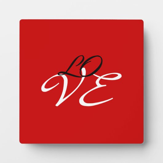 Plaque Photo Amour Rouge Blanc Noir Calligraphie Script (Devant)