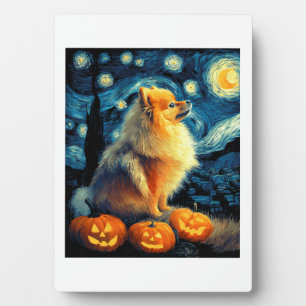 Plaque Photo Amoureux de chien Pomeranian Peinture de van gogh