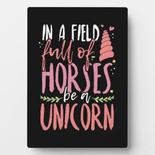 Plaque Photo Amoureux de Licorne Dans un Champ de Chevaux Soyez
