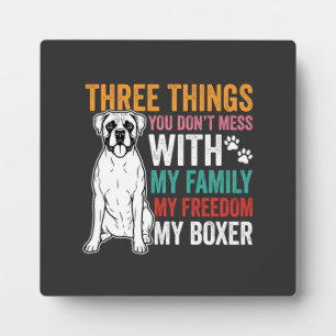 Plaque Photo Amoureux des chiens de la famille Boxer Freedom