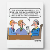 Plaque Photo Amusant avocat étudiant lecture testée à ses hérit (Devant)