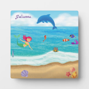 Plaque Photo Amusement au soleil Sirène Dauphin Plage Personnal