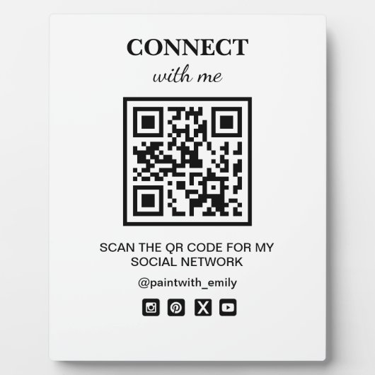 Plaque Photo Analyser Le Code QR Pour Mon Réseau Wifi Social (Devant)