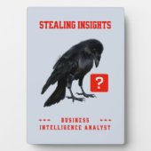 Plaque Photo Analyste en intelligence d'affaires Crow (Devant)