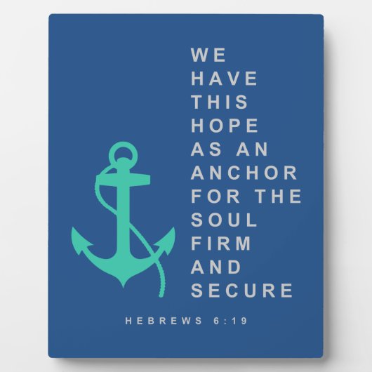 Plaque Photo Anchor for the Soul (Devant)