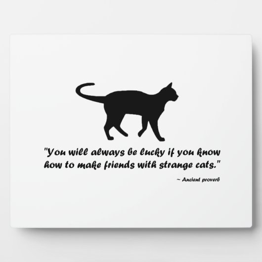 Plaque Photo Ancien proverbe de chat (Devant)