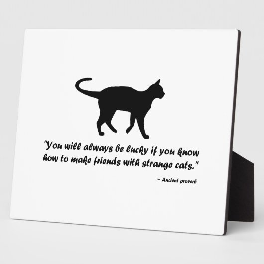 Plaque Photo Ancien proverbe de chat (Côté)