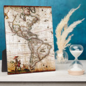 Plaque Photo Ancienne carte du continent américain (Côté)