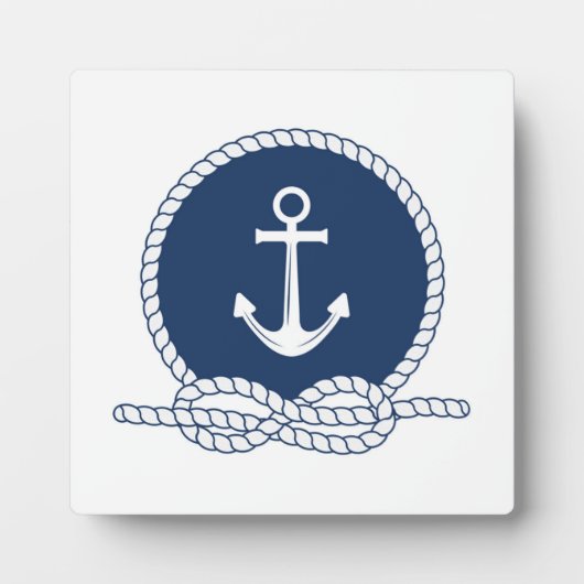 Plaque Photo Ancre Et Corde Design (Devant)