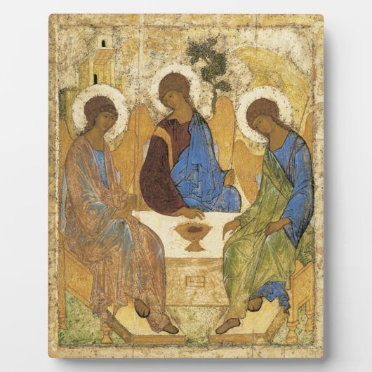 Plaque Photo Andrei Rublev Iconique Trinity Angels Abraham Bibl (Devant)
