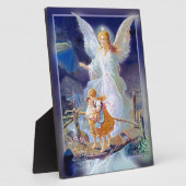 Plaque Photo Ange gardien, enfants et pont (Côté)