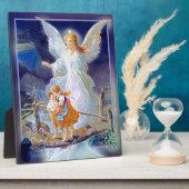 Plaque Photo Ange gardien, enfants et pont (Côté)