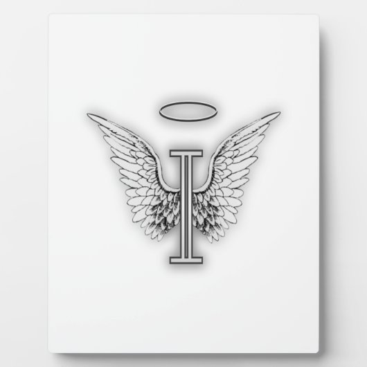 Plaque Photo Angel Alphabet I Lettre Initiale Ailes Halo (Devant)