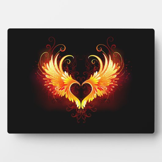 Plaque Photo Angel Fire Heart with Wings (Devant)