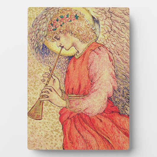 Plaque Photo Angel Jouer un Flageolet (Devant)