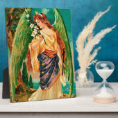 Plaque Photo Angel tenant une branche florale (Côté)
