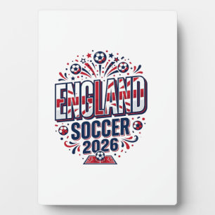 Plaque Photo Angleterre Football 2026 Football Gras Typographie