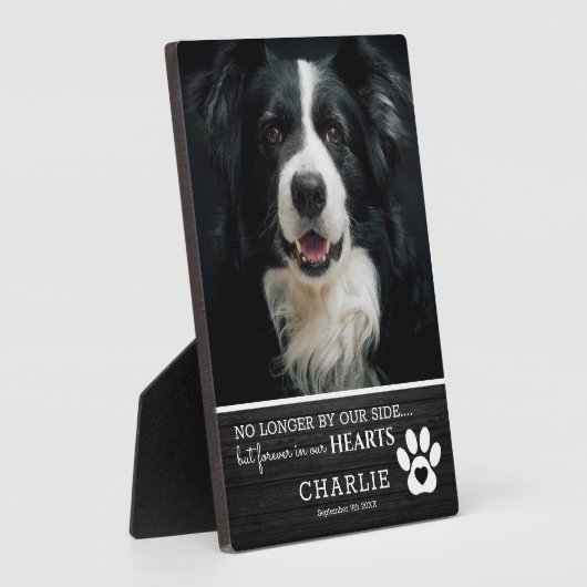 Plaque Photo Animal de compagnie rustique à jamais dans nos cœu (Côté)