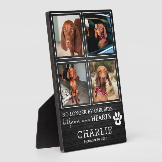 Plaque Photo Animal de compagnie rustique à jamais dans nos cœu (Côté)