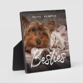 Plaque Photo Animaux Amis Chien Papa Chat Maman Cadeau BFF Beso (Recto)