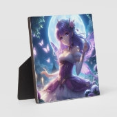 Plaque Photo Anime Girl Violet Papillon Aile Lune Fée (Recto)