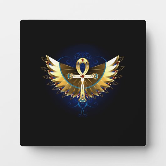 Plaque Photo Ankh or avec ailes (Devant)