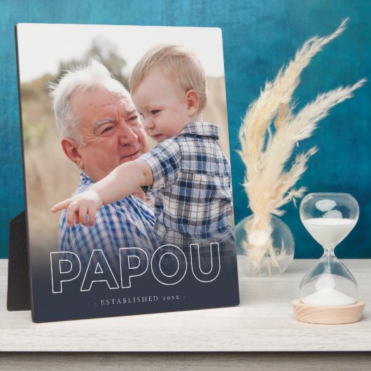 Plaque Photo Année "Papou" | Photo Fête des pères (Côté)