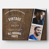 Plaque Photo ANNÉE RUSTIQUE NÉ PHOTOS Anniversaire Garde pour P (Devant)