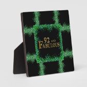 Plaque Photo Anniversaire 92 ans (Recto)