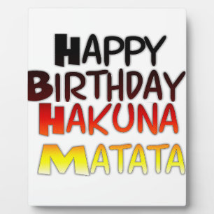 Plaque Photo Anniversaire allemand Hakuna Matata Art Imprimer
